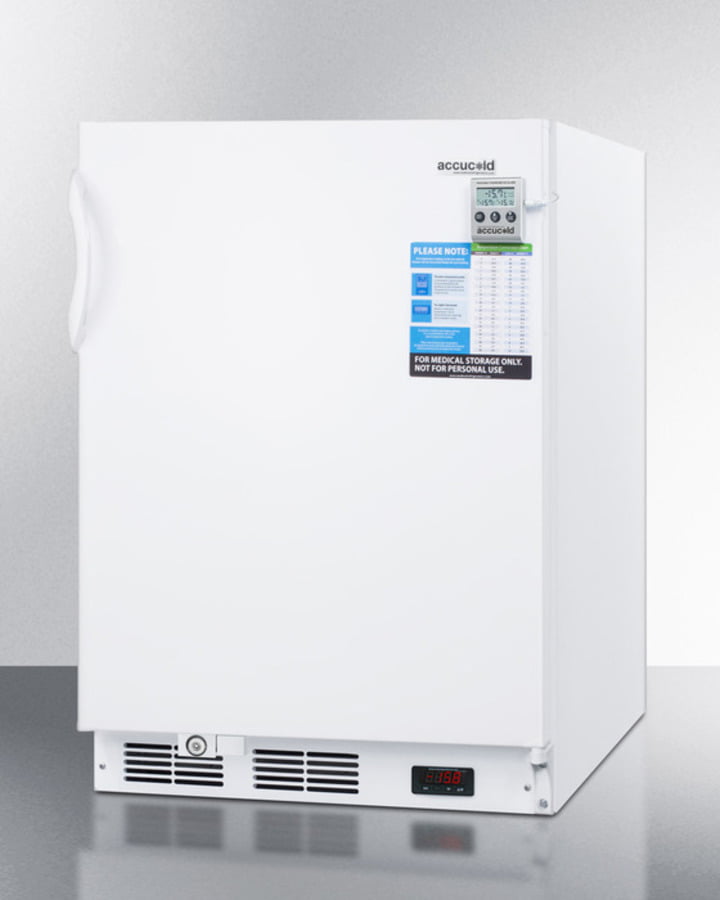 Summit VT65MLBIVACADA Ada Compliant Built-In Undercounter Vaccine All-Freezer With Digital Thermostat, Temperature Alarm, Hospital Grade Cord, Self-Closing Door, And Front Lock