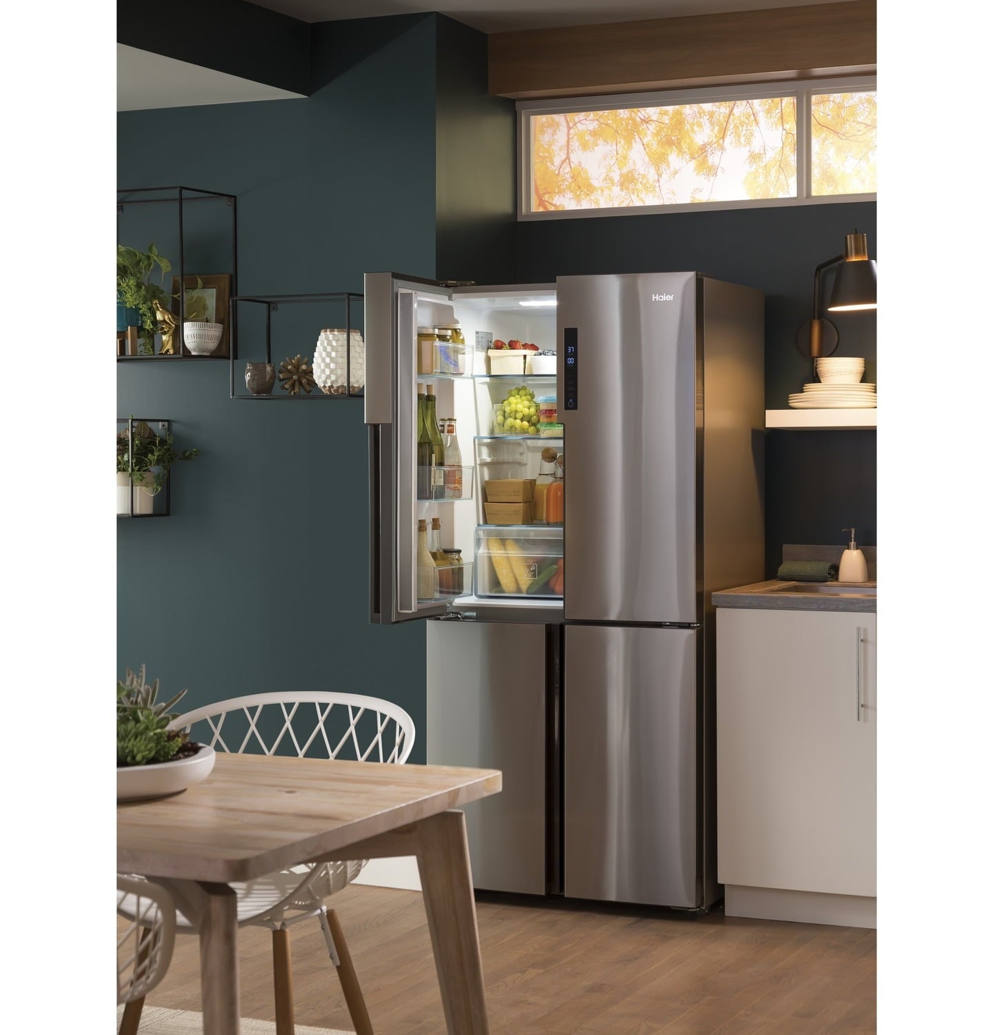 Haier HRQ16N3BGS 16.4 Cu. Ft. Quad Door Refrigerator