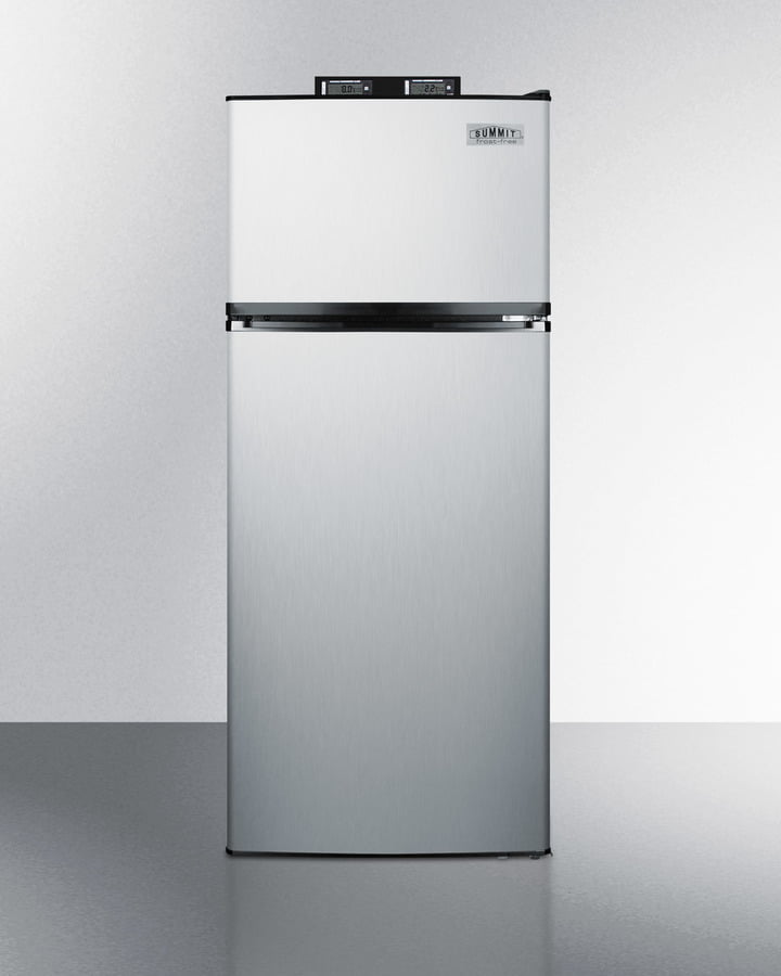Summit BKRF1159SS Frost-Free Break Room Refrigerator-Freezer In Stainless Steel With Nist Calibrated Alarm/Thermometers