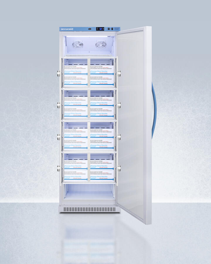 Summit ARS15PVLOCKER Performance Series Pharma-Vac 15 Cu.Ft. Upright All-Refrigerator For Vaccine Storage With 8 Interior Locking Compartments, With Antimicrobial Silver-Ion Handle And Hospital Grade Cord With 'Green Dot' Plug