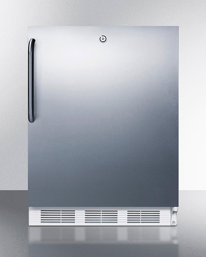 Summit FF7LWCSSADA Ada Compliant Built-In Undercounter All-Refrigerator For General Purpose Or Commercial Use, Auto Defrost W/Ss Wrapped Exterior, Towel Bar Handle, And Lock