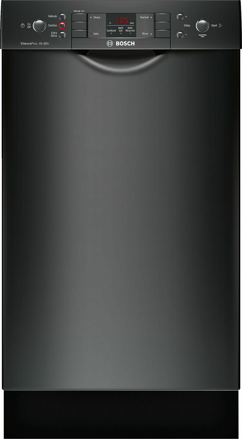 Bosch SPE53U56UC Ada 18" 300 Series Recessed Hndl, 4/4 Cycles, 46 Dba, Rckmatic, 9 Pl Stgs - Bl