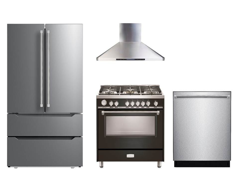 Verona VDFSGG365E Matte Black 36" Designer Gas Range