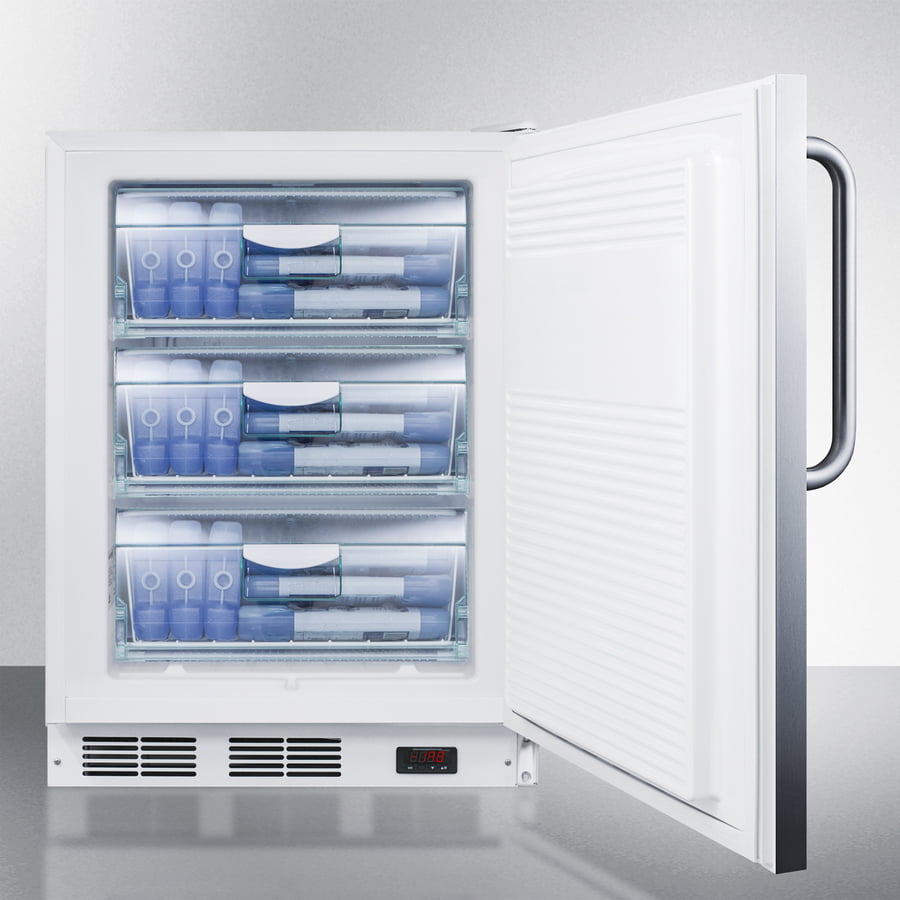 Summit VT65ML7CSSADA Commercial Ada Compliant Built-In Medical All-Freezer Capable Of -25 C Operation With Stainless Steel Exterior And Lock