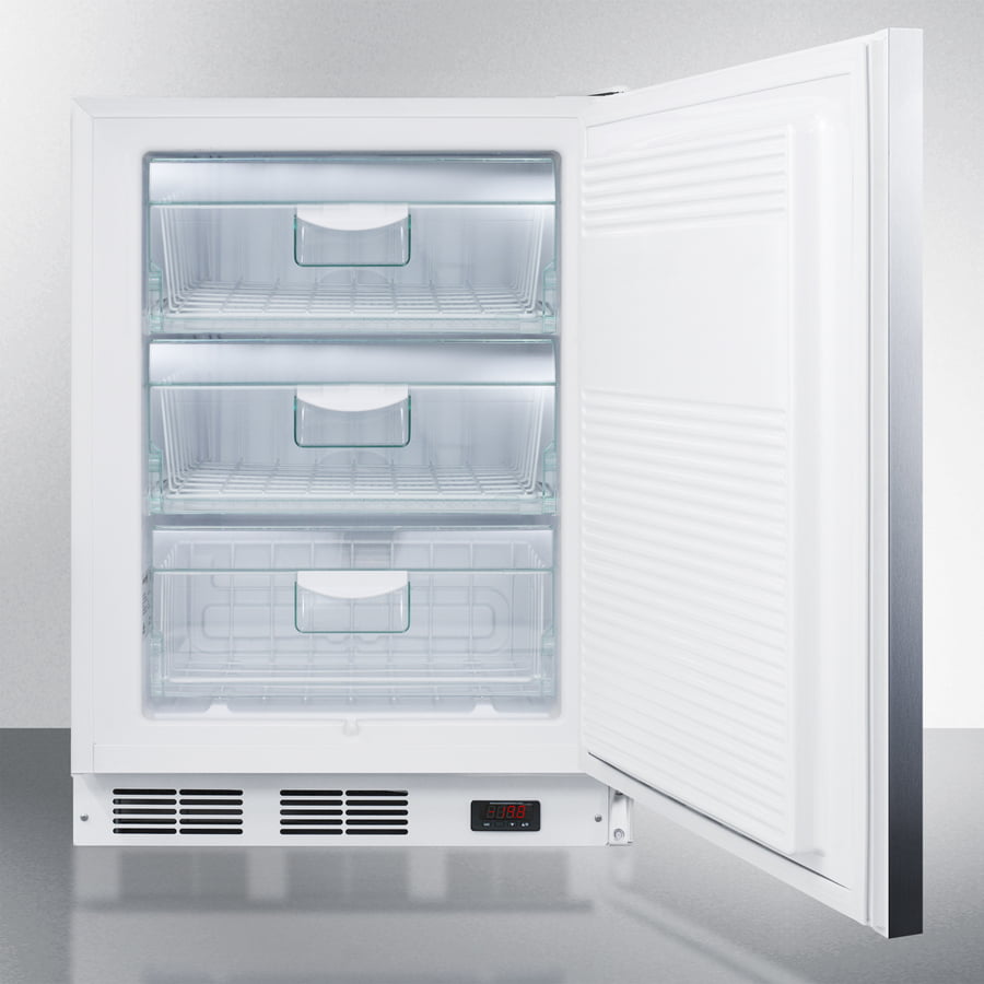 Summit VT65MLSSHHADA Ada Compliant Freestanding Medical All-Freezer Capable Of -25 C Operation, With Lock, Wrapped Stainless Steel Door And Horizontal Handle