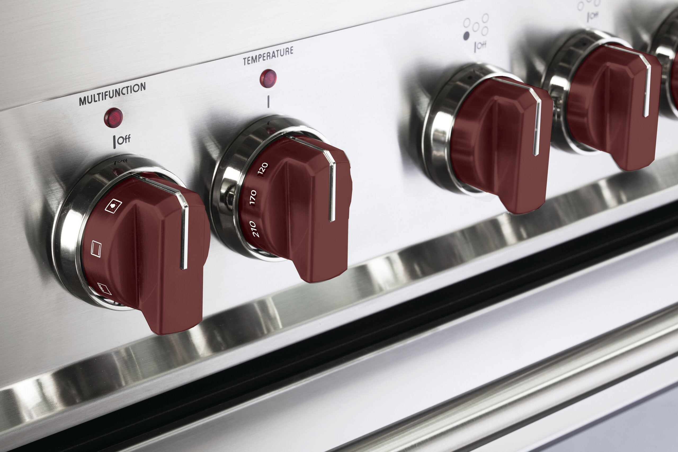 Verona VEKNDGGSBU Color Knob Set For Designer Single Oven Gas Range - Burgundy