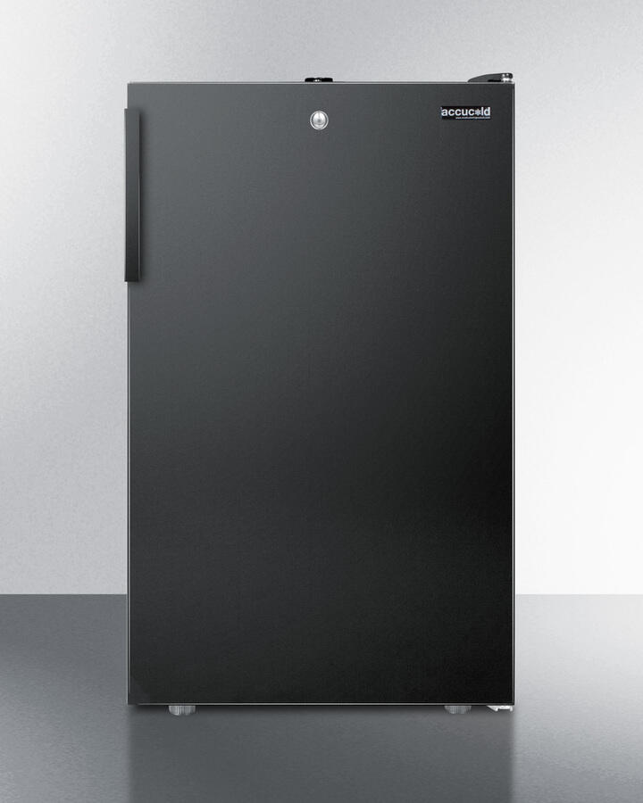 Summit FF521BLBI7ADA Commercially Listed Ada Compliant 20" Wide Built-In Undercounter All-Refrigerator, Auto Defrost With A Lock And Black Finish