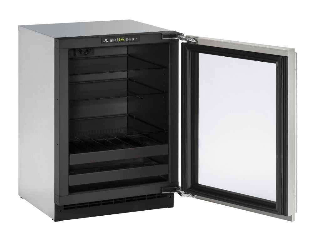 U-Line U2224BEVS15B 2224Bev 24" Beverage Center With Stainless Frame Finish And Left-Hand Hinge Door Swing (115 V/60 Hz Volts /60 Hz Hz)