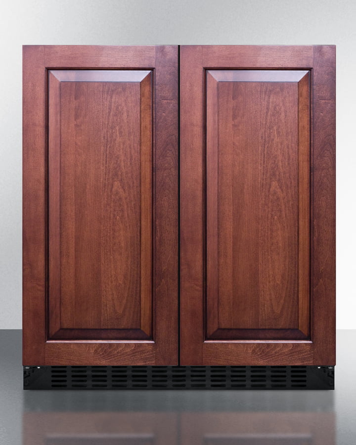Summit FFRF3070BIF Frost-Free Side-By-Side Refrigerator-Freezer For Built-In Or Freestanding Use With Black Cabinet, Panel-Ready Doors, And Digital Controls