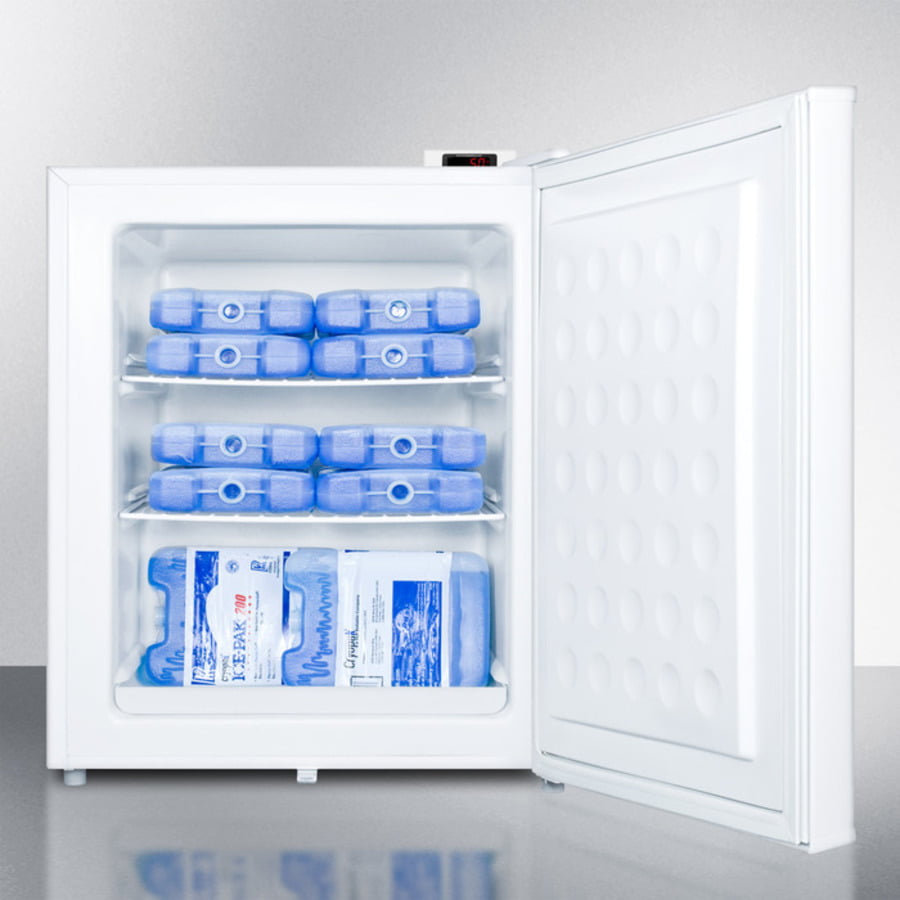 Summit FS30LVAC Countertop Vaccine Storage All-Freezer With Digital Thermostat, Temperature Alarm, Hospital Grade Cord, Self-Closing Door, And Front Lock