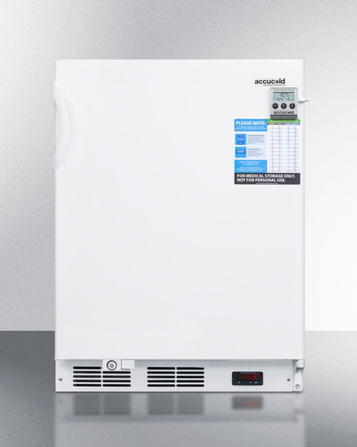 Summit VT65MLBIVACADA Ada Compliant Built-In Undercounter Vaccine All-Freezer With Digital Thermostat, Temperature Alarm, Hospital Grade Cord, Self-Closing Door, And Front Lock