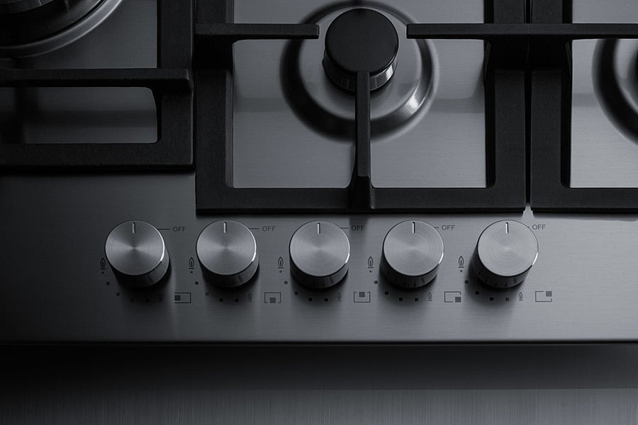 Summit GCJ5SS 30" Wide 5-Burner Gas Cooktop In Stainless Steel