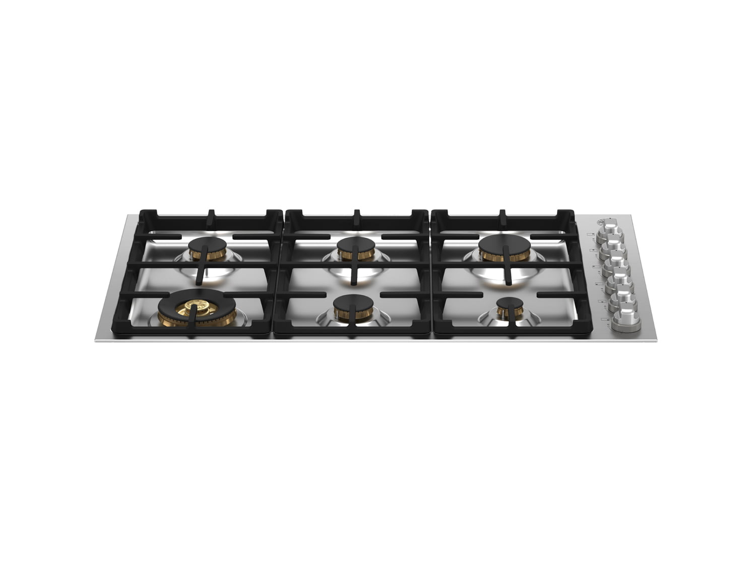 Bertazzoni MAST366QBXT 36 Drop-In Gas Cooktop 6 Brass Burners Stainless Steel