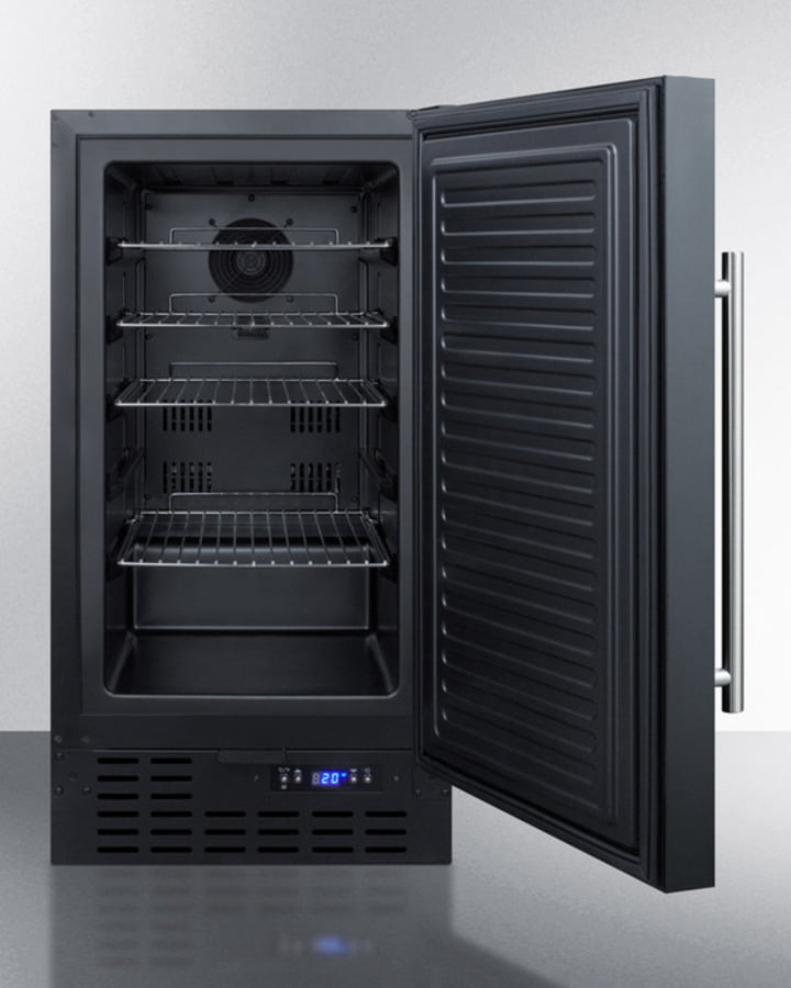 Summit SCFF1842ADA Ada Compliant 18" Wide Frost-Free Freezer In Black For Built-In Or Freestanding Use, With Lock And Digital Thermostat