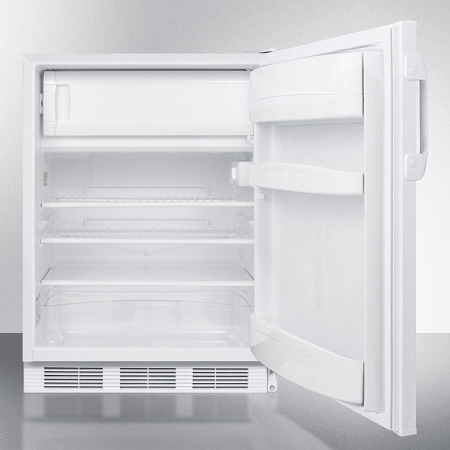 Summit CT66W Freestanding Refrigerator-Freezer For General Purpose Use, With Dual Evaporator Cooling, Cycle Defrost, And White Exterior