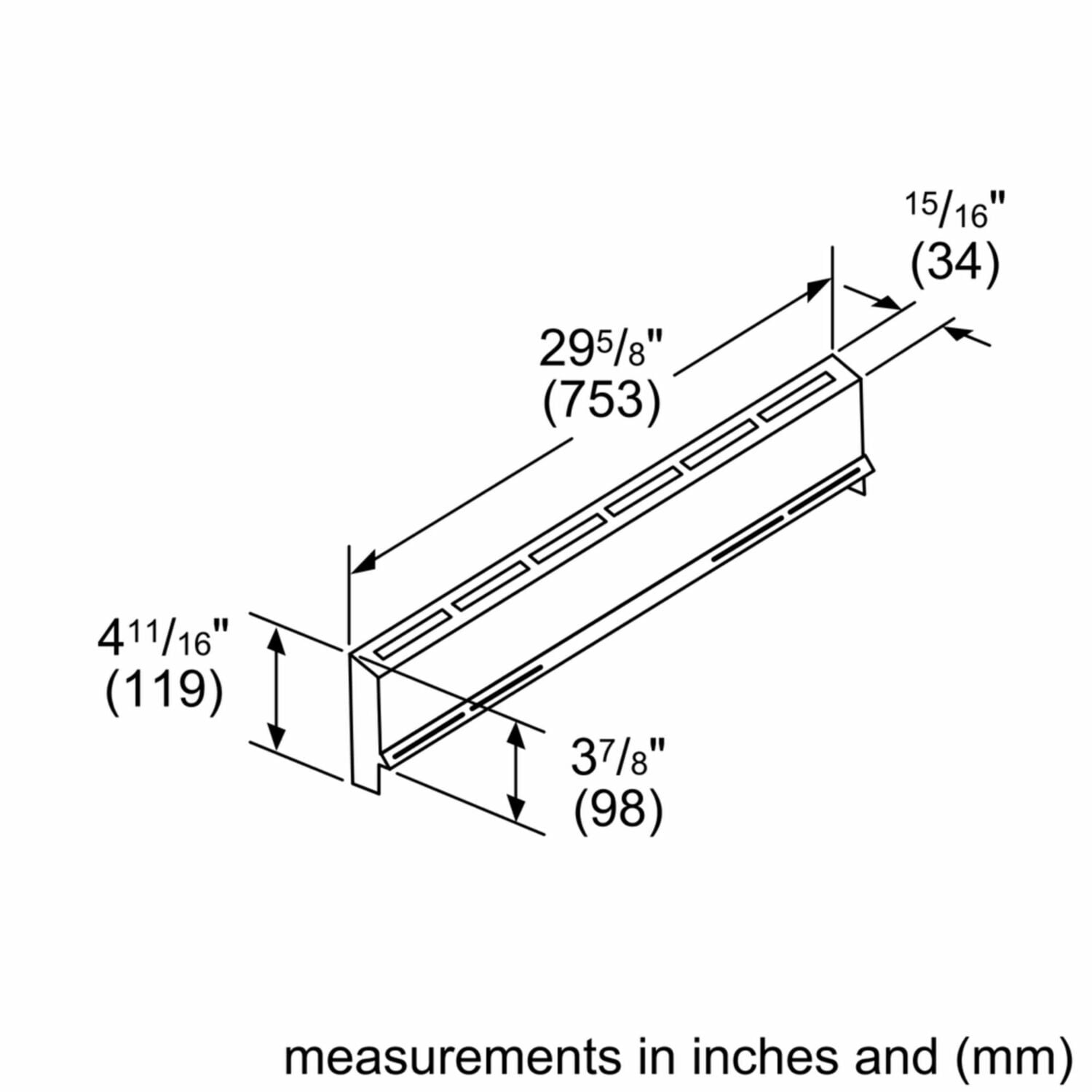 Bosch HDZBS301 4" Low Back Accessory For Df Slide-In Ranges