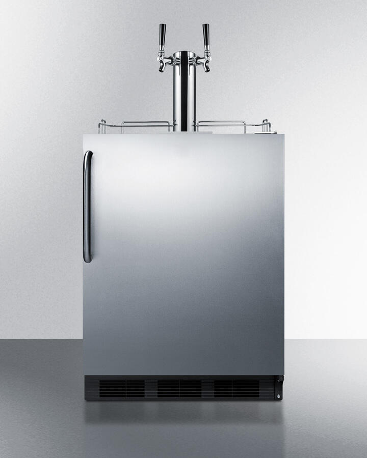 Summit SBC58BBICSSADA Built-In Undercounter Ada Height Commercially Listed Dual Tap Beer Dispenser In Stainless Steel