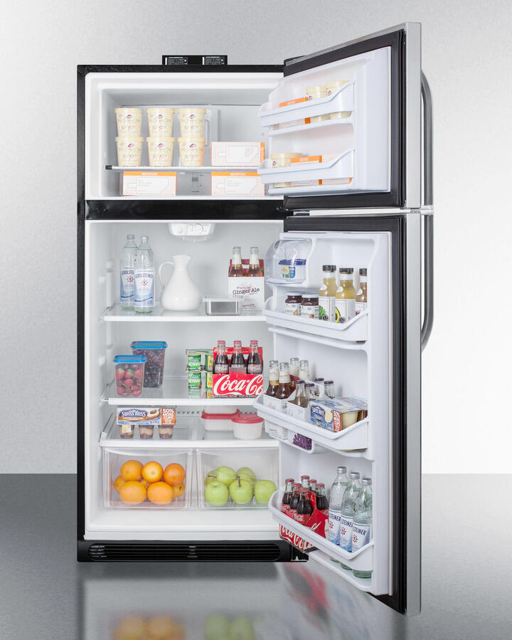 Summit BKRF18PL 18 Cu.Ft. Break Room Refrigerator-Freezer With Factory-Installed Nist Calibrated Alarm/Thermometers