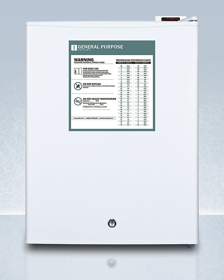 Summit FS30LGP Compact Manual Defrost All-Freezer For General Purpose Use, With Lock And Reversible Door