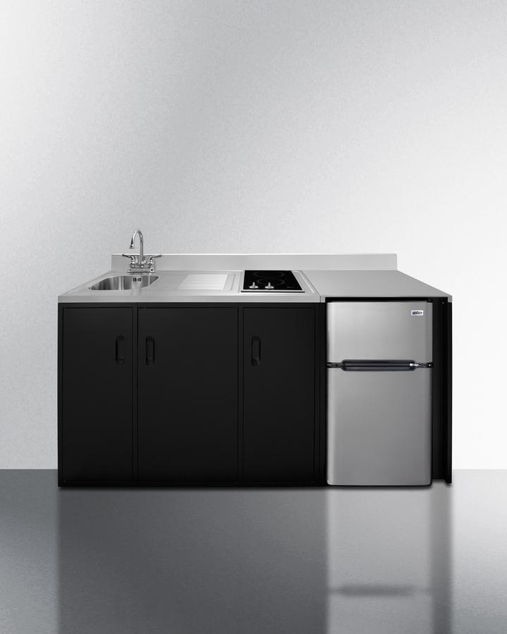 Summit CK72ADASINKL 72" Wide All-In-One Kitchenette, Ada Counter Height