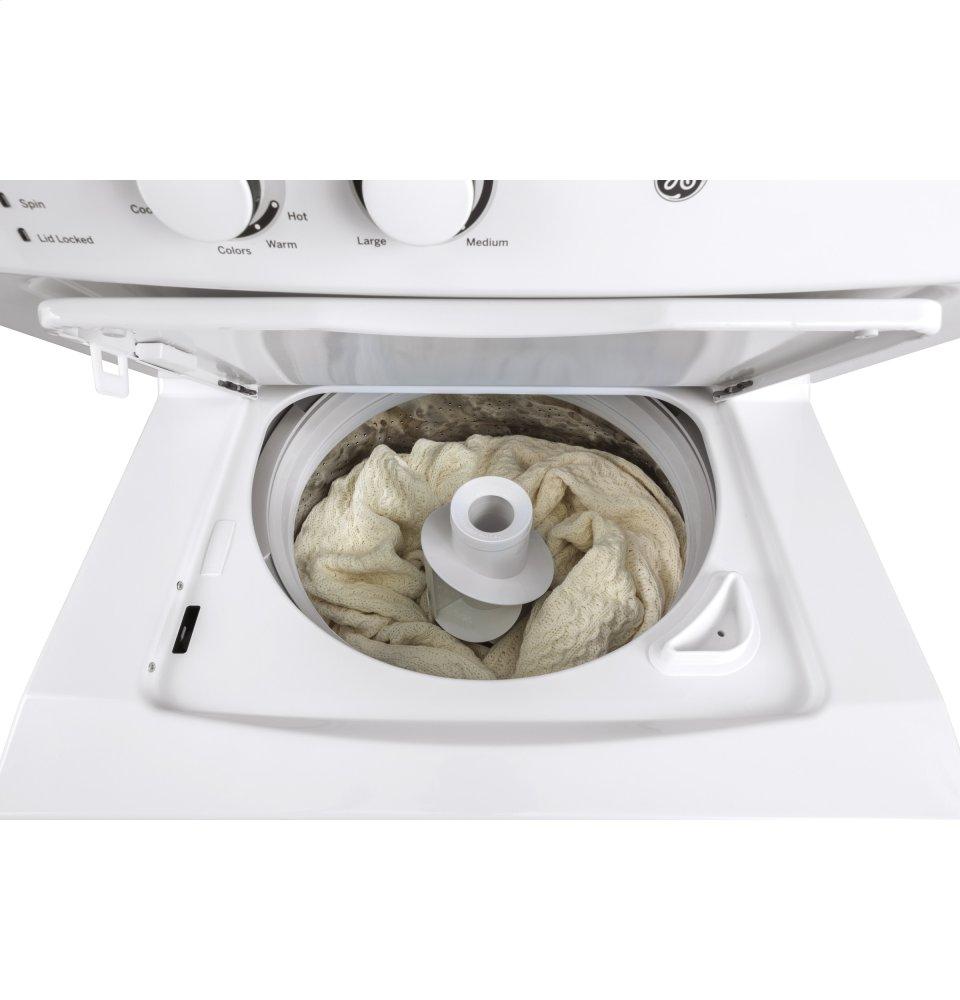Ge Appliances GUD27GSSMWW Ge Unitized Spacemaker® 3.8 Cu. Ft. Capacity Washer With Stainless Steel Basket And 5.9 Cu. Ft. Capacity Gas Dryer