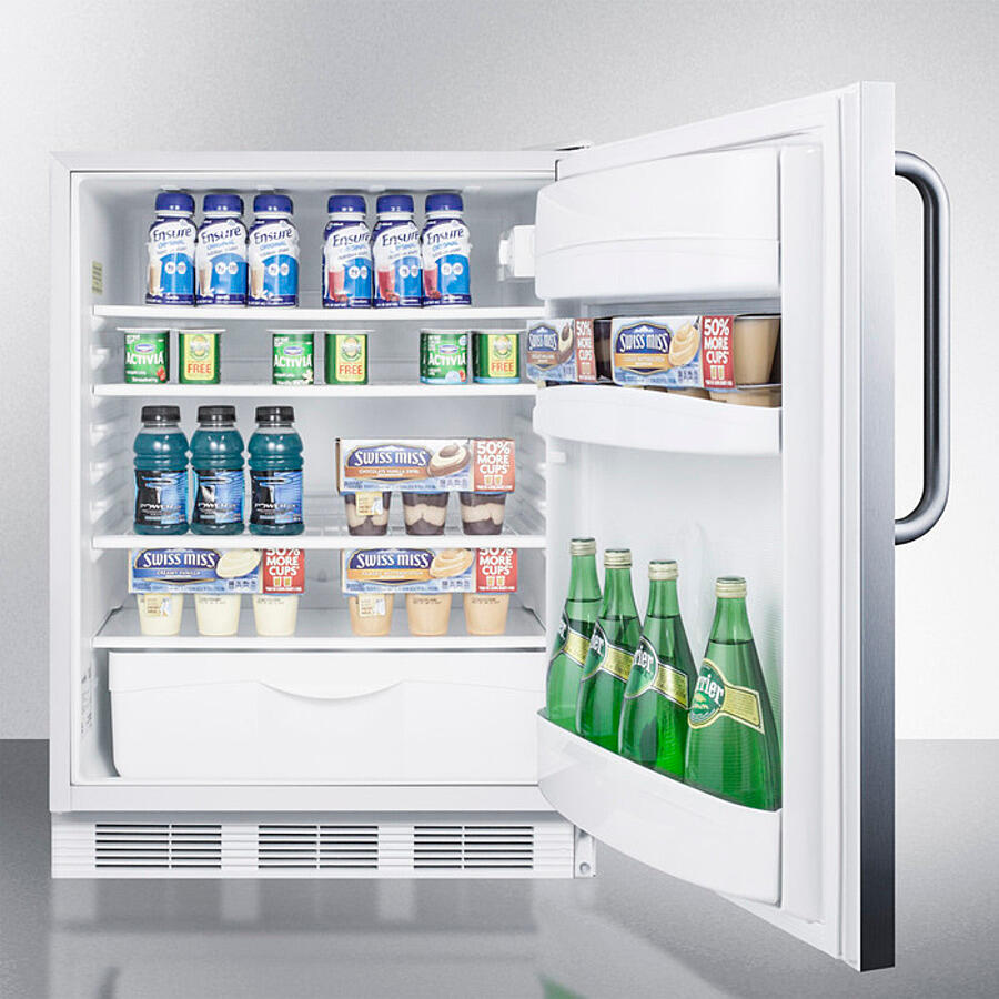 Summit FF6LW7CSS Commercially Listed Built-In Undercounter All-Refrigerator For General Purpose Use, Auto Defrost W/Complete Stainless Steel Wrapped Exterior And Front Lock
