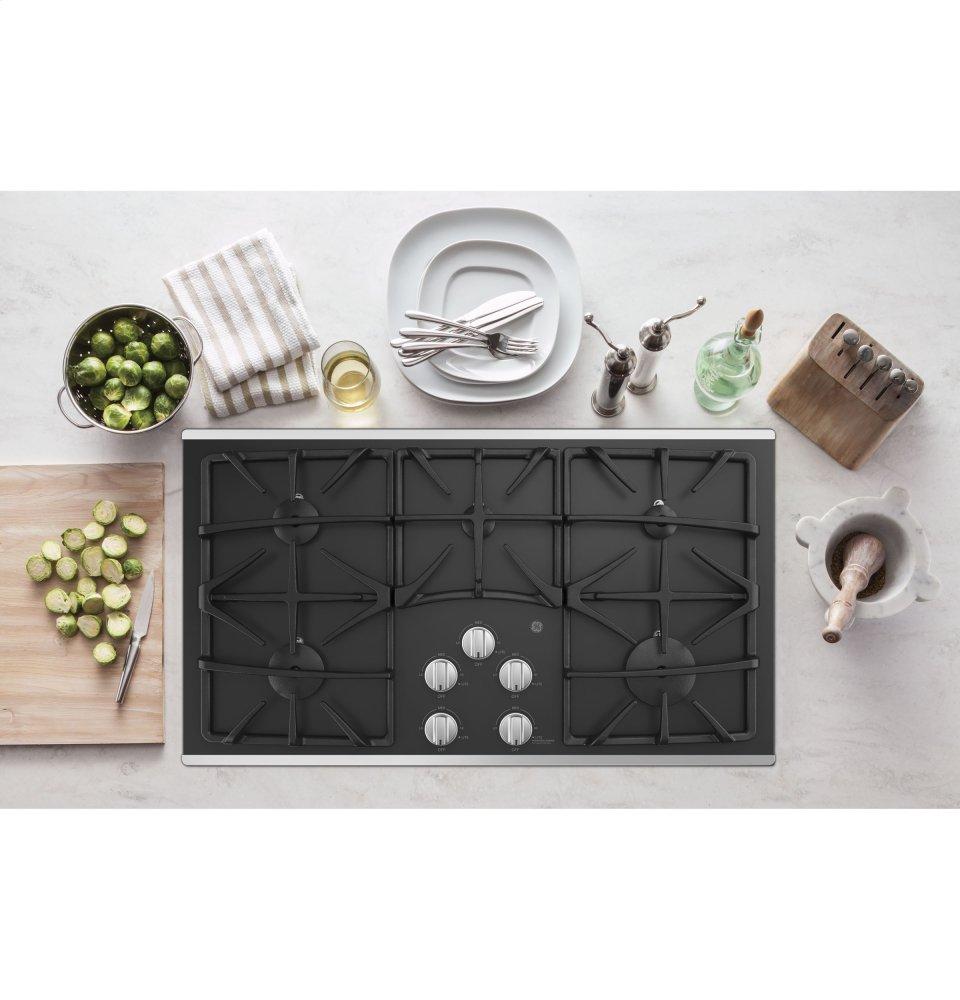 Ge Appliances JGP5536SLSS Ge® 36" Built-In Gas On Glass Cooktop With 5 Burners And Dishwasher Safe Grates