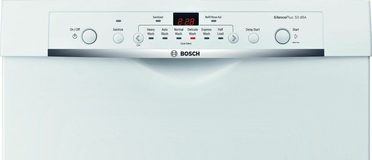 Bosch SHE3AR72UC Ascenta Recessed Hndl, 6/2 Cycles, 50 Dba, Adj Rack - Wh
