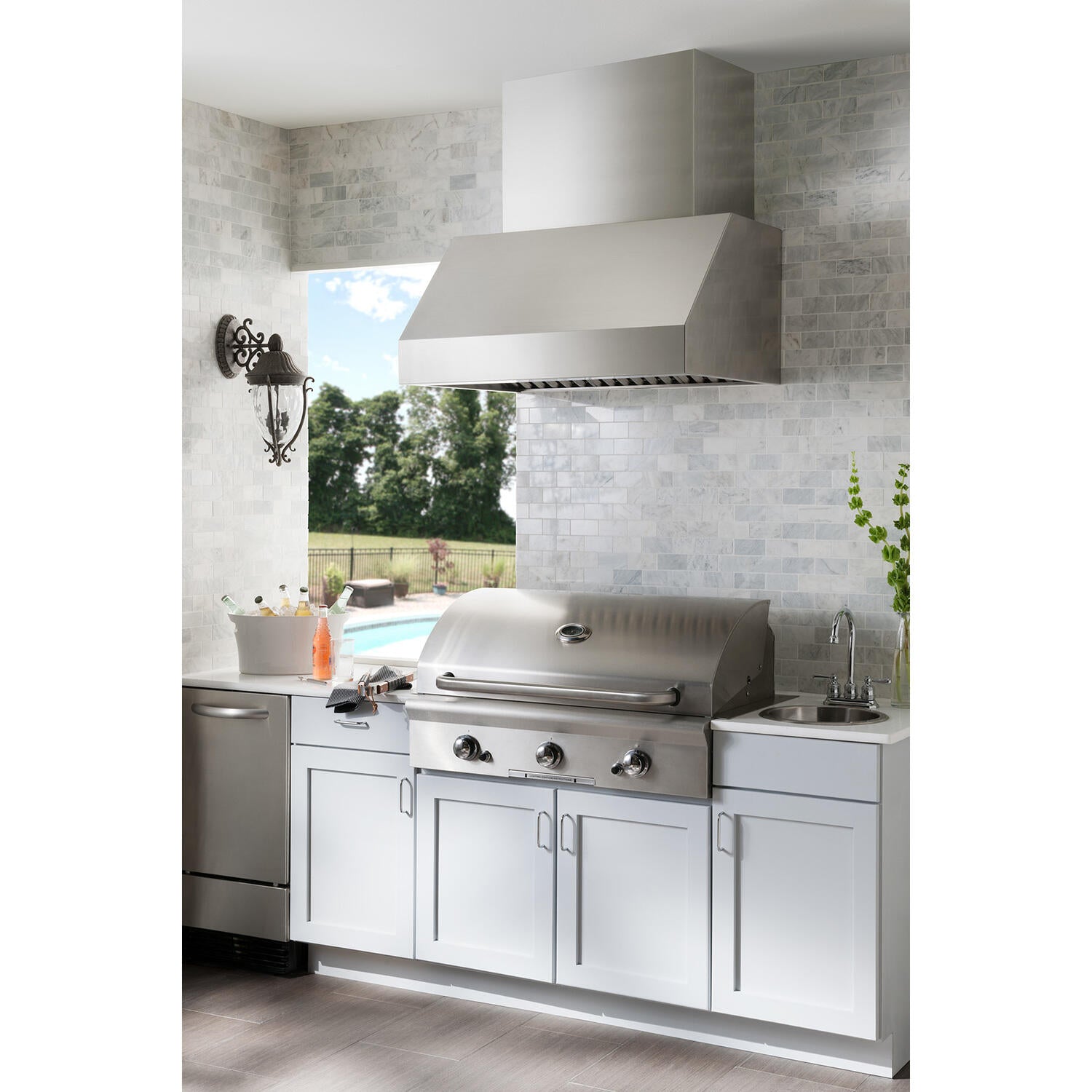 Broan EPD6142SS Broan® 42-Inch Pro-Style Outdoor Range Hood, 1100 Cfm, Stainless Steel