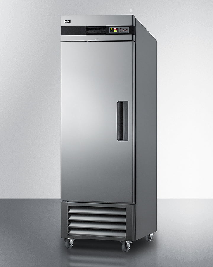 Summit SCRR232LH 23 Cu.Ft. Commercial Reach-In Refrigerator In Complete Stainless Steel With Left Hand Door Swing
