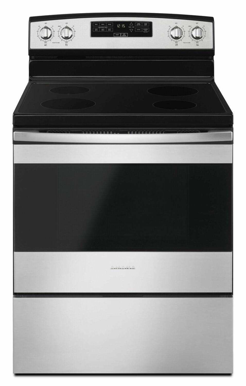 Amana AER6303MFS 30-Inch Electric Range With Extra-Large Oven Window - Black-On-Stainless