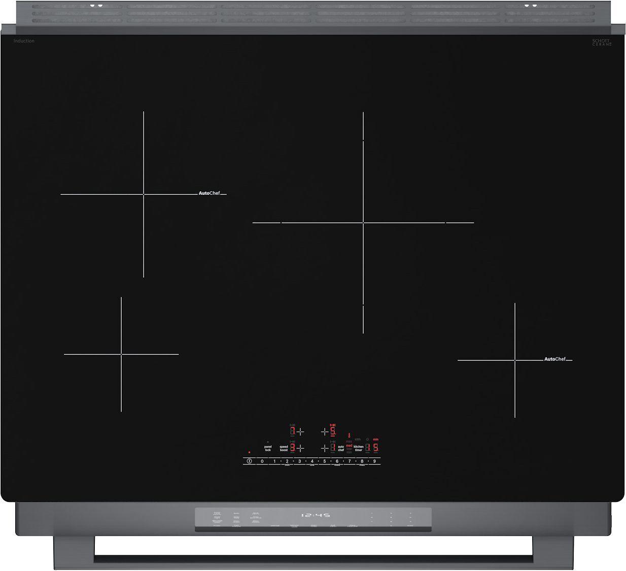 Bosch HII8047U 800 Series Induction Slide-In Range 30'' Black Stainless Steel Hii8047U