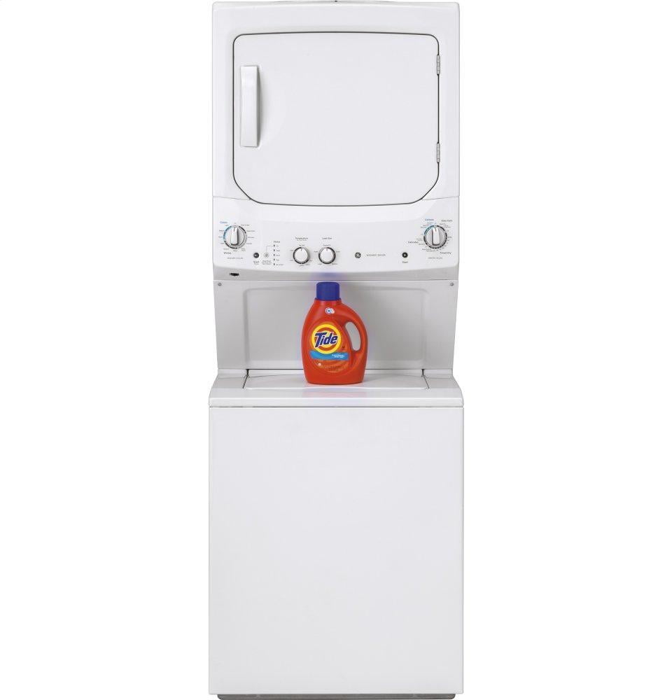 Ge Appliances GUV27ESSMWW Ge Unitized Spacemaker® 3.8 Cu. Ft. Capacity Washer With Stainless Steel Basket And 5.9 Cu. Ft. Capacity Long Vent Electric Dryer