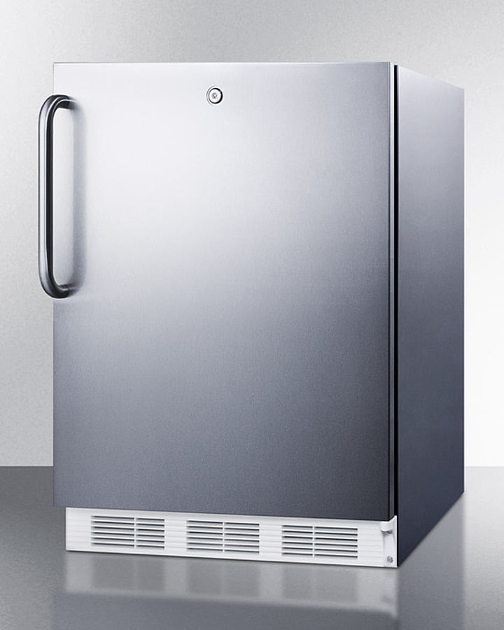 Summit CT66LWCSS Built-In Undercounter Refrigerator-Freezer For General Purpose Use, With Dual Evaporator Cooling, Cycle Defrost, Fully Wrapped Ss Exterior, And Lock