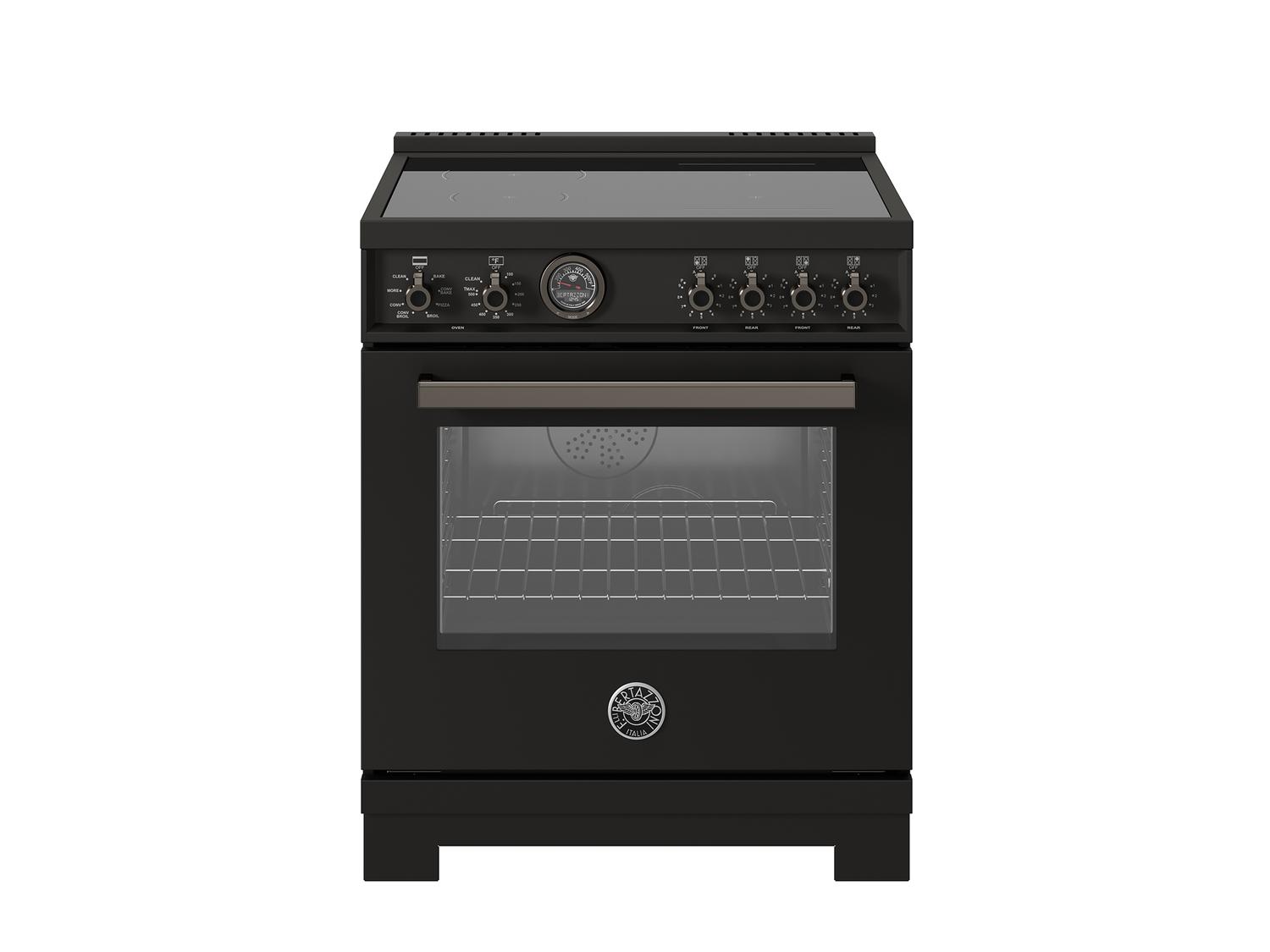 Bertazzoni PRO304IFEPCAT 30 Inch Induction Range, 4 Heating Zones, Electric Self-Clean Oven Carbonio