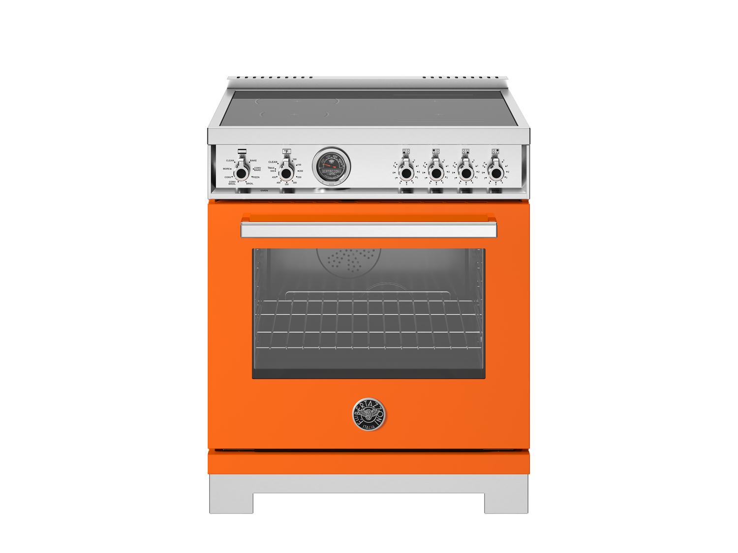 Bertazzoni PRO304IFEPART 30 Inch Induction Range, 4 Heating Zones, Electric Self-Clean Oven Arancio