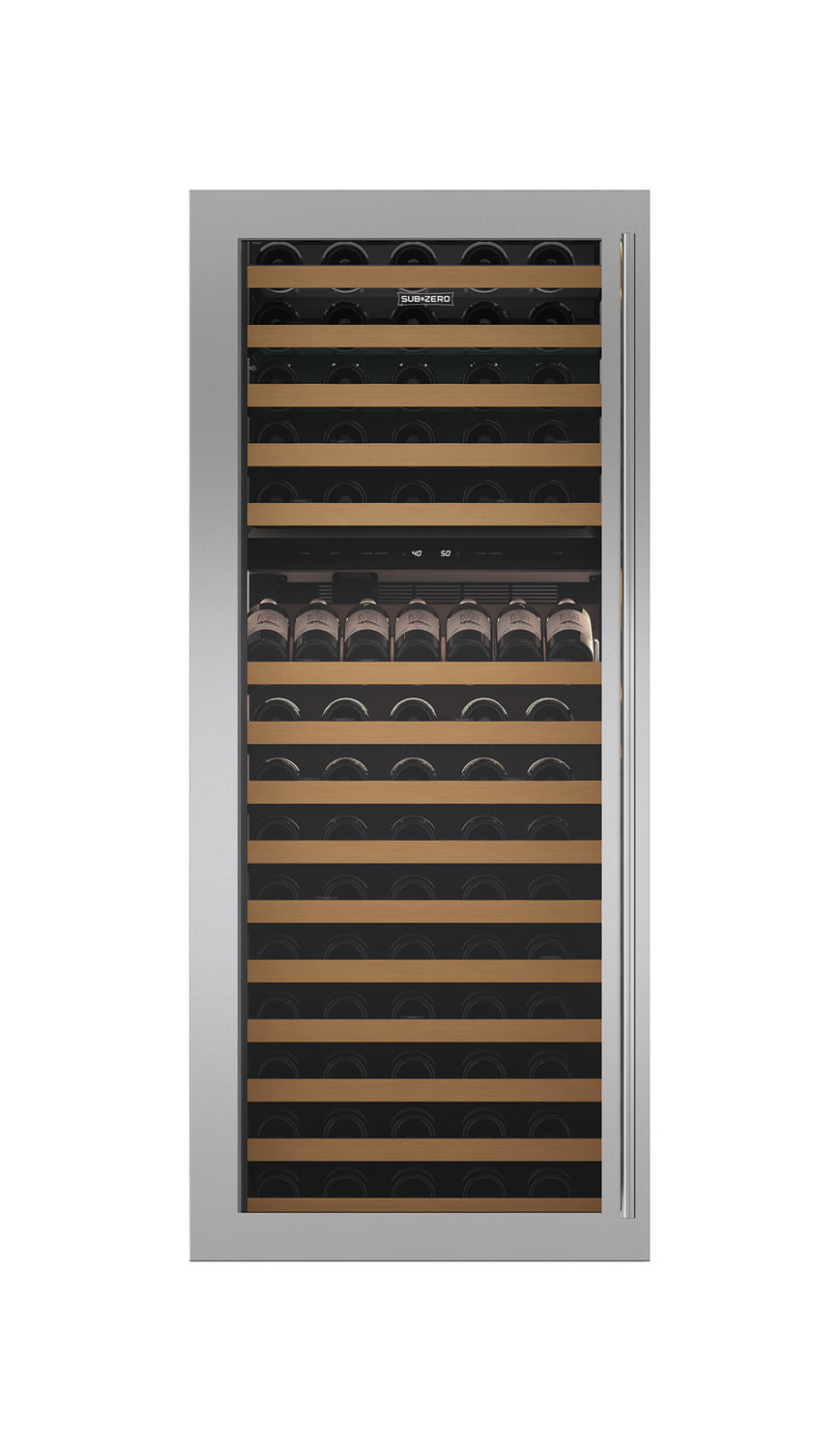 Sub-Zero 7029160 Stainless Steel Dual Flush Inset Door Panel With Tubular Handle