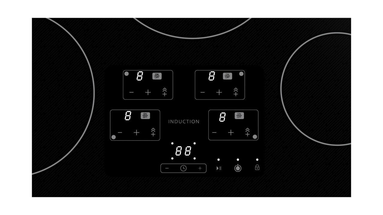 Sharp SDH3042DB 30 In. Width Induction Cooktop, European Black Mirror Finish Made With Premium Schott® Glass