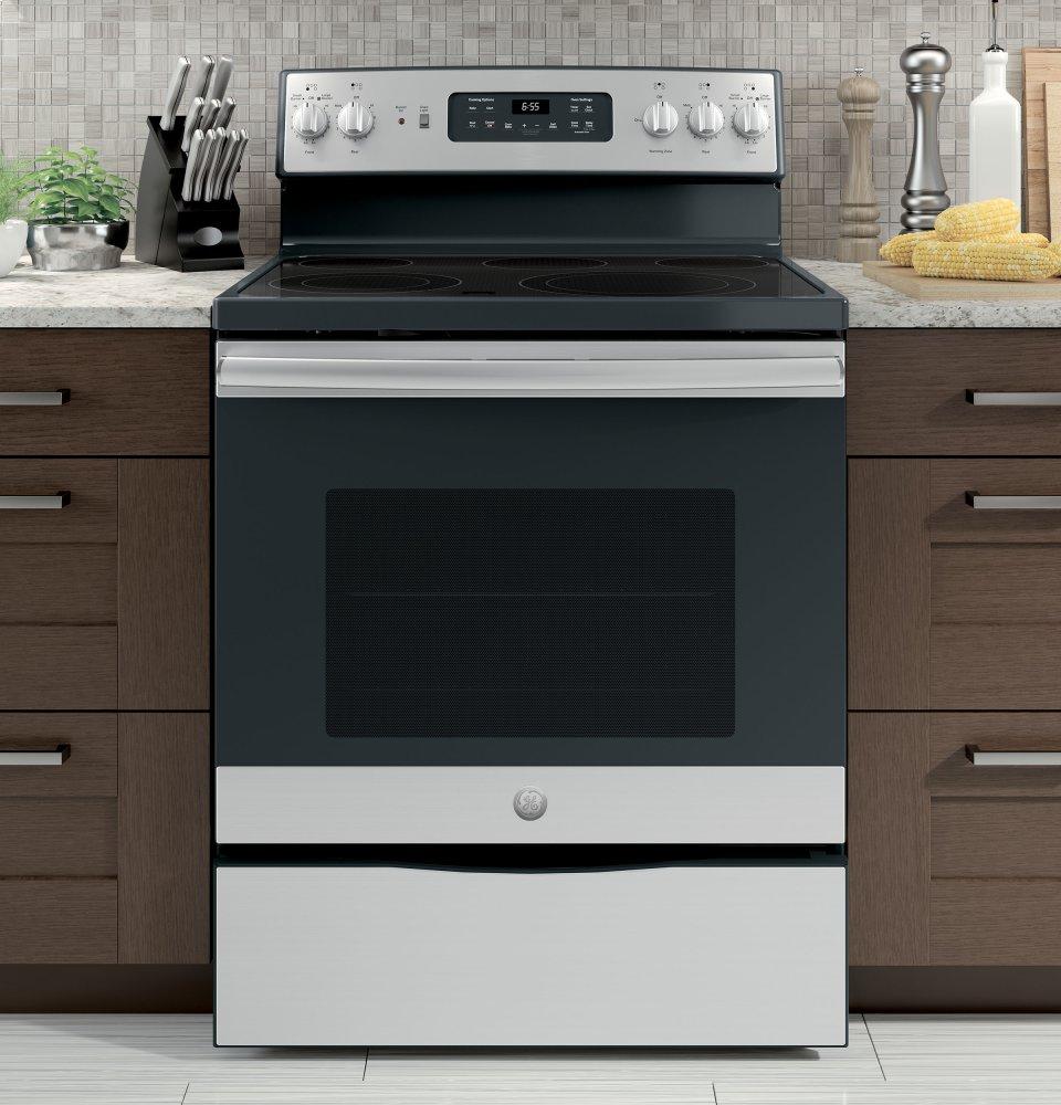Ge Appliances JB655YKFS Ge® 30" Free-Standing Electric Convection Fingerprint Resistant Range