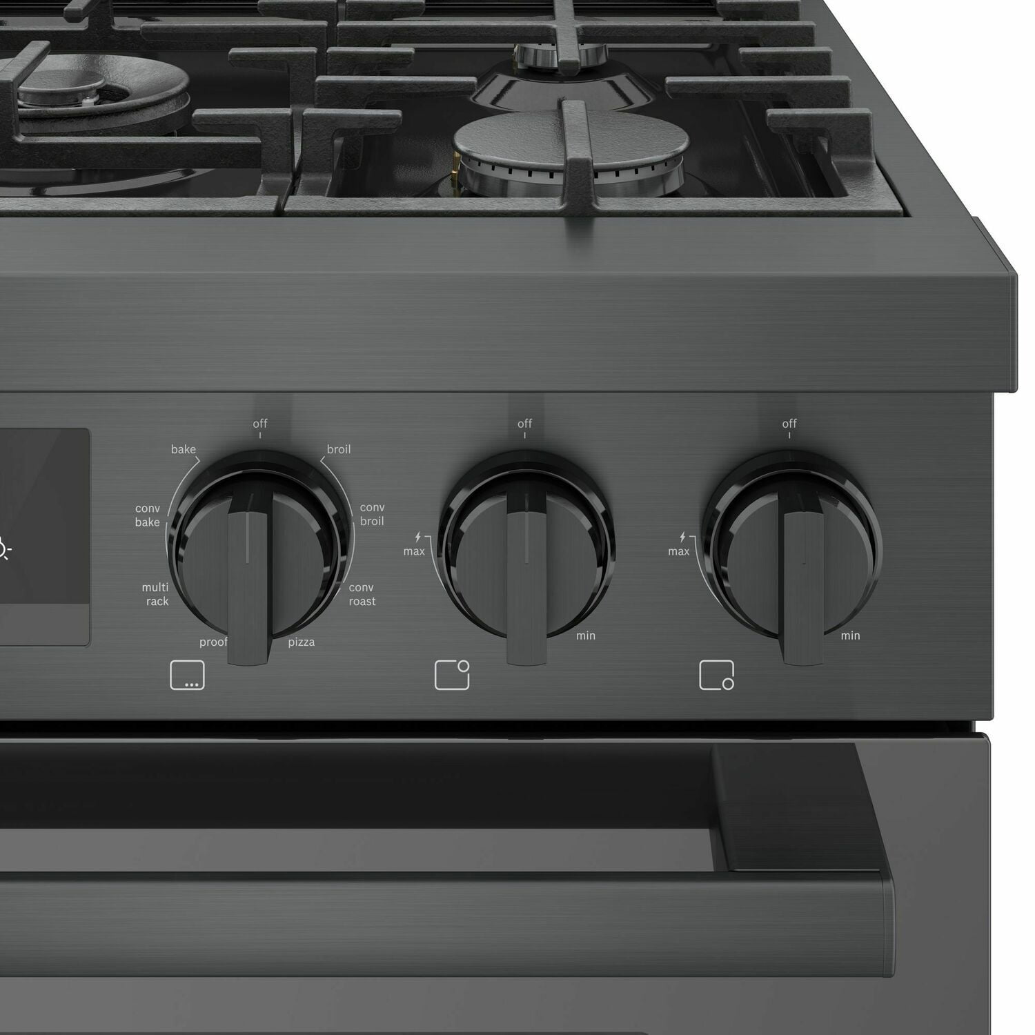 Bosch HDS8045U 800 Series Dual Fuel Freestanding Range 30'' Black Stainless Steel Hds8045U