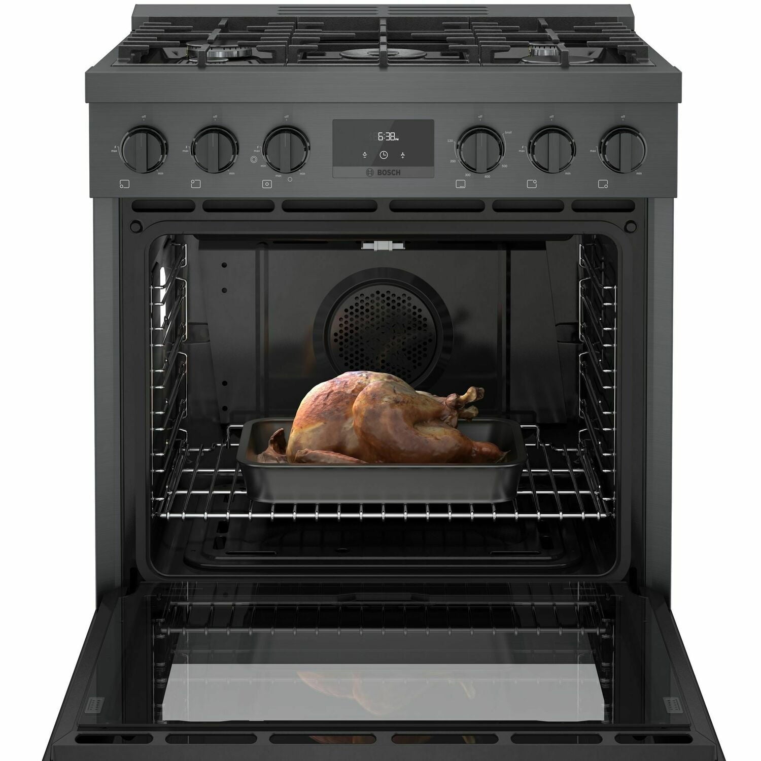 Bosch HGS8045UC 800 Series Gas Freestanding Range 30'' Black Stainless Steel Hgs8045Uc