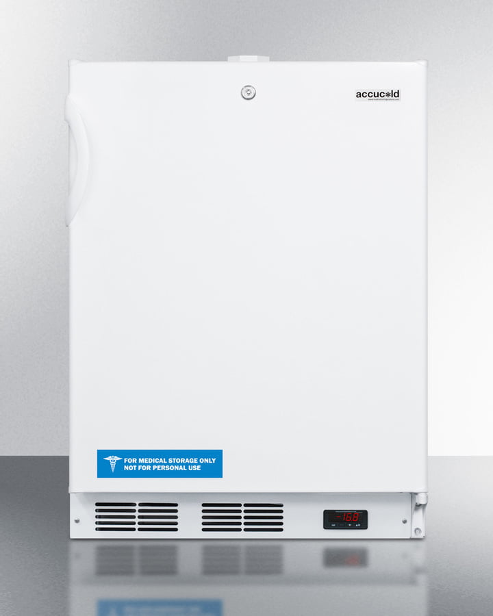 Summit ACF48WADA Built-In Ada Compliant Undercounter Frost-Free All-Freezer For General Purpose Use, With White Exterior, Digital Thermostat, And Lock