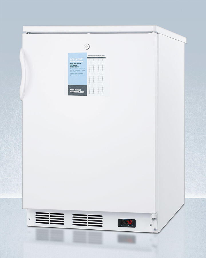 Summit FF7LWPRO 24" Wide Auto Defrost Commercial All-Refrigerator With Lock, Digital Thermostat, Internal Fan, And Access Port For User-Provided Monitoring Equipment