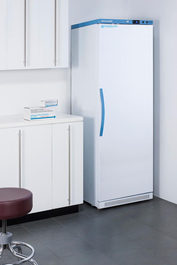 Summit ARS15PVLOCKER Performance Series Pharma-Vac 15 Cu.Ft. Upright All-Refrigerator For Vaccine Storage With 8 Interior Locking Compartments, With Antimicrobial Silver-Ion Handle And Hospital Grade Cord With 'Green Dot' Plug