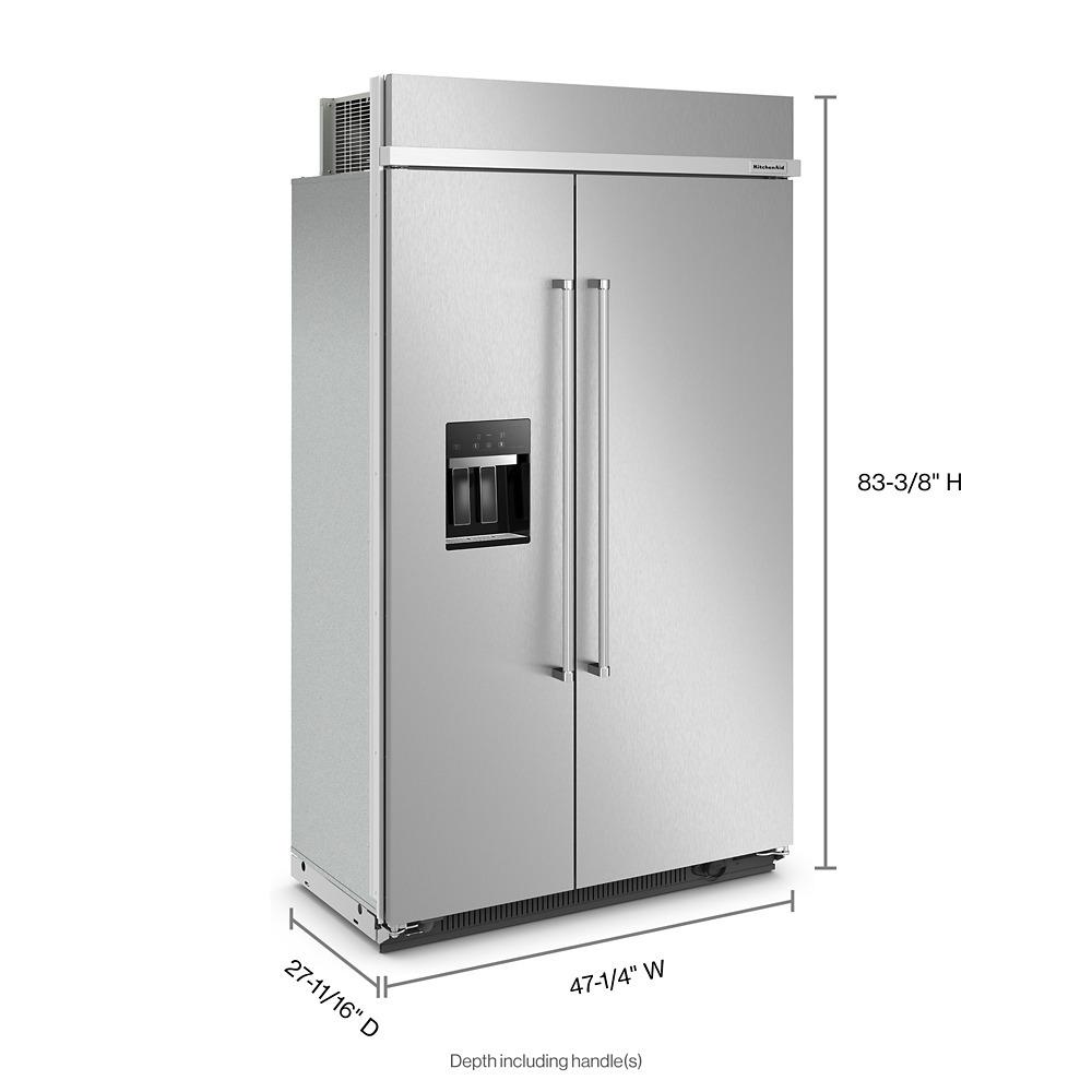Kitchenaid KBSD708MSS 29.4 Cu. Ft. 48" Built-In Side-By-Side Refrigerator With Ice And Water Dispenser