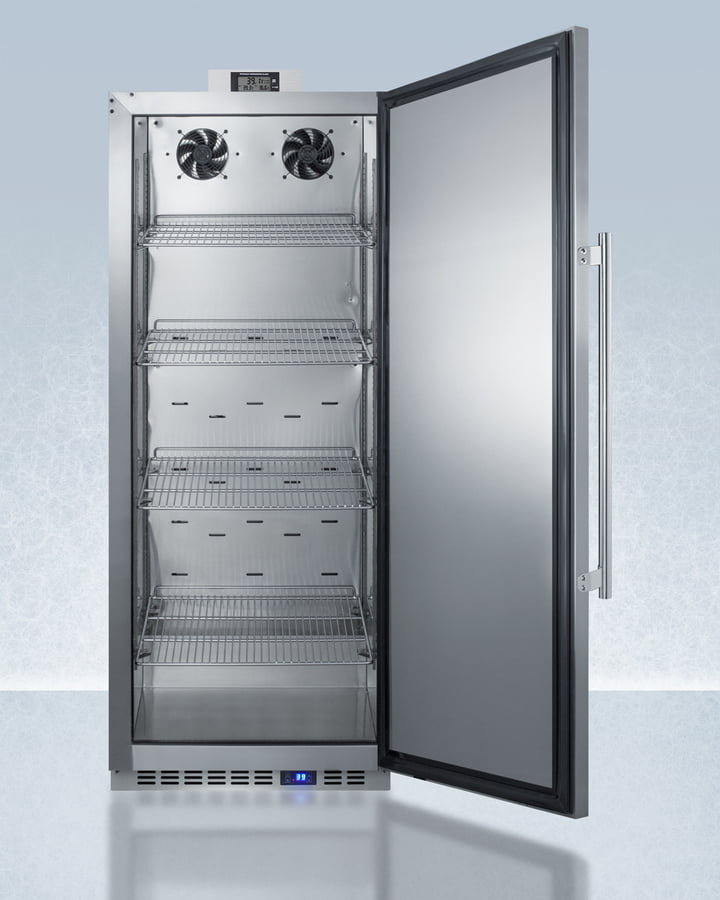 Summit FFAR121SSNZ Commercially Approved 10.1 Cu.Ft. Nutrition Center Series All-Refrigerator In White With Front Lock, And Nist Calibrated Digital Temperature Display