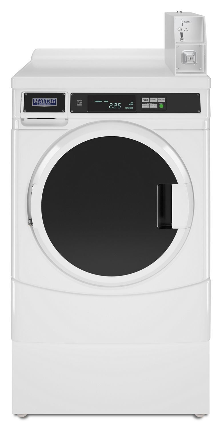 Whirlpool CED9150GW 27" Commercial Electric Front-Load Dryer Featuring Factory-Installed Coin Drop With Coin Box White
