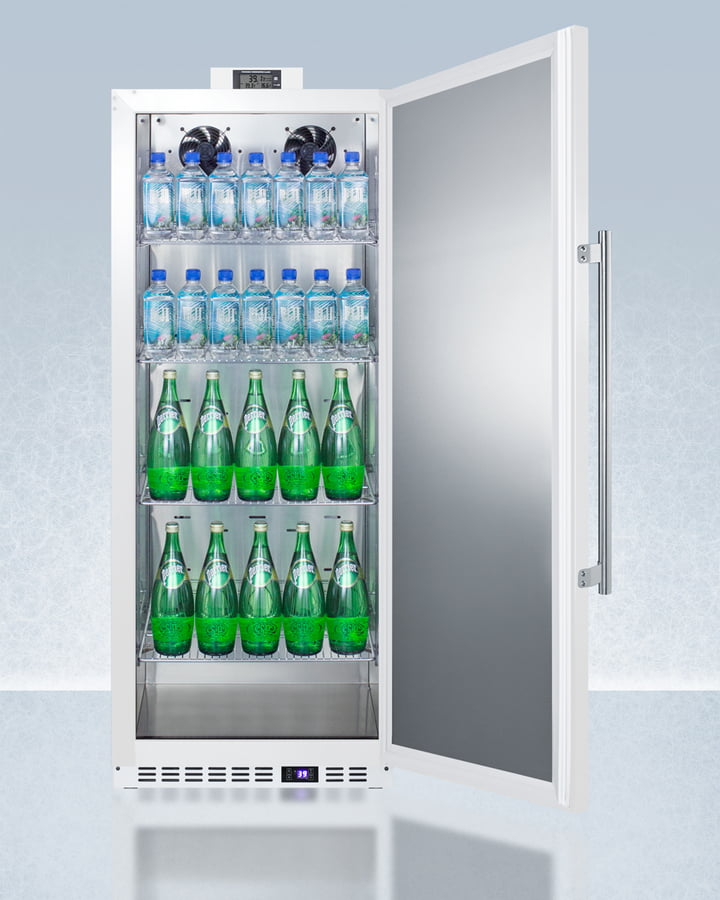 Summit FFAR12WNZ Commercially Approved 10.1 Cu.Ft. Nutrition Center Series All-Refrigerator With Stainless Steel Door, Front Lock, And Nist Calibrated Digital Temperature Display