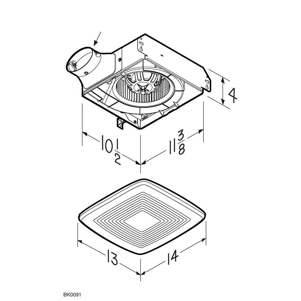Broan LP50100DCF Broan-Nutone® Wall Vent Kit, 3" Or 4" Round Duct