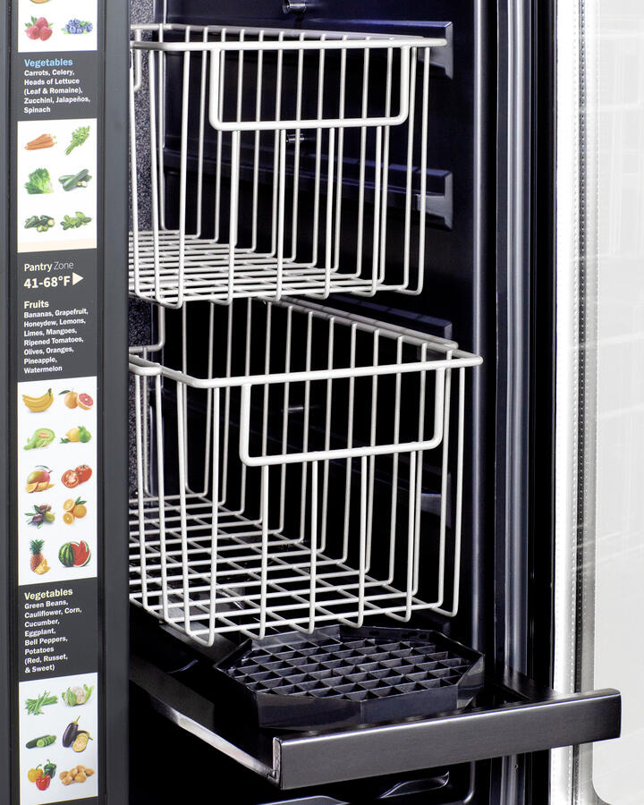 Summit ALFD24WBVPANTRY 24" Built-In Dual-Zone Produce Refrigerator, Ada Compliant